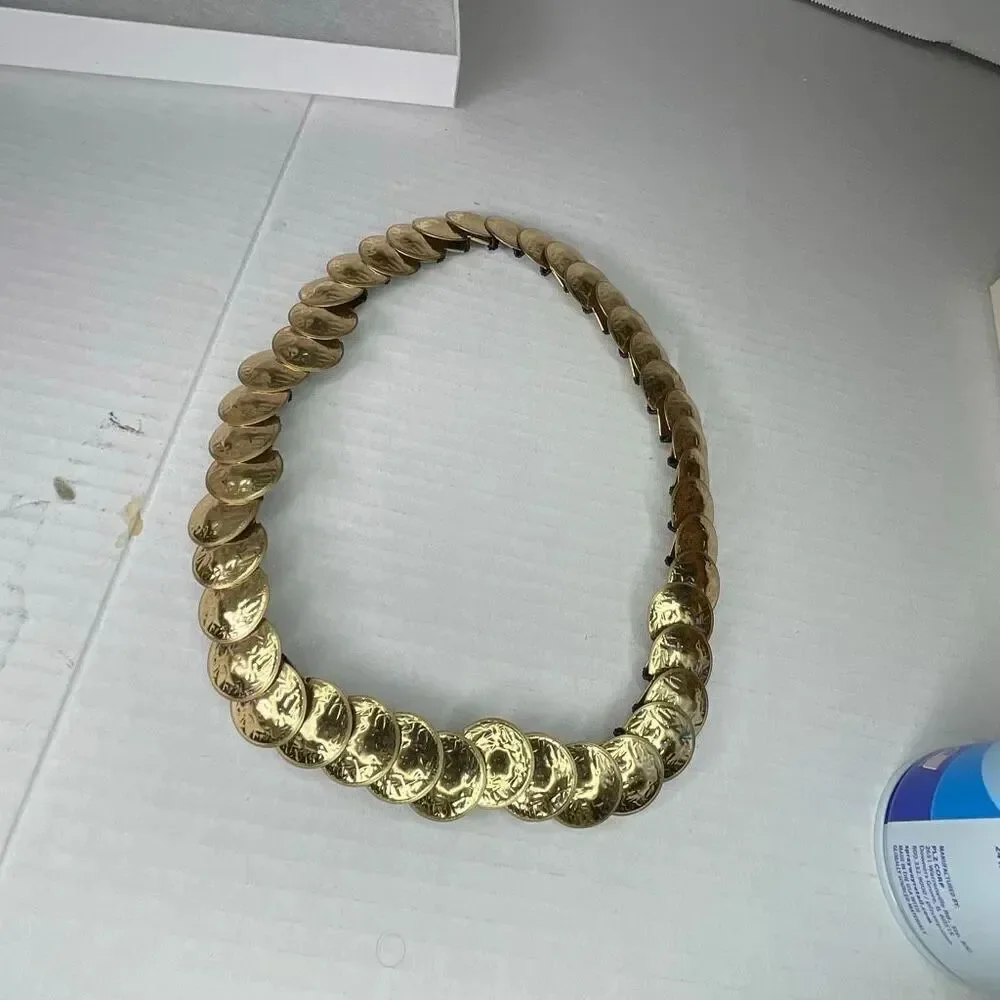 VTG coin belt stretch gold colored.